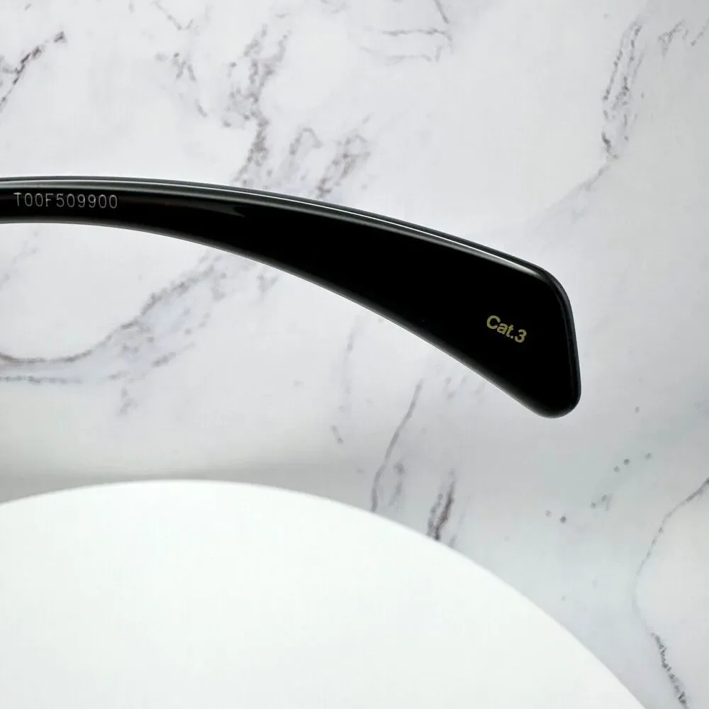 New Gucci Sunglasses Black Rectangle Square GG Logo Triple Black 54mm - Picture 7 of 16